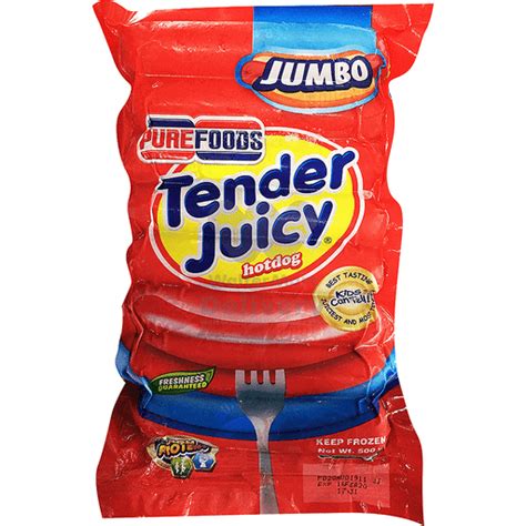 Purefoods Tender Juicy Jumbo Hotdog .